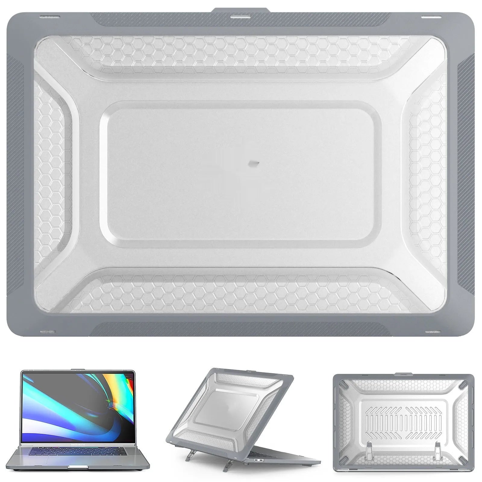 MacBook protective shell case in four colour options for Air and Pro models from 2018 to 2023