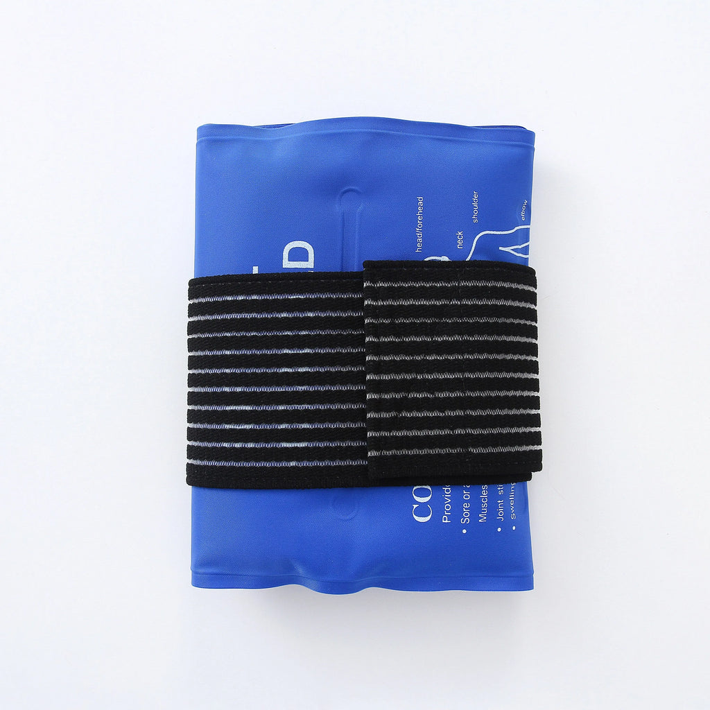 Sapphire blue nylon silk binding knee ice pack 44.5x17.5cm for sports sprains and cold compress therapy