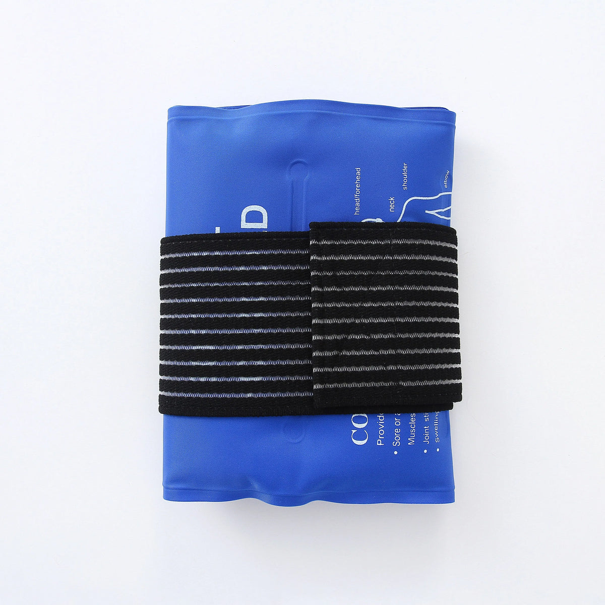 Sapphire blue nylon silk binding knee ice pack 44.5x17.5cm for sports sprains and cold compress therapy