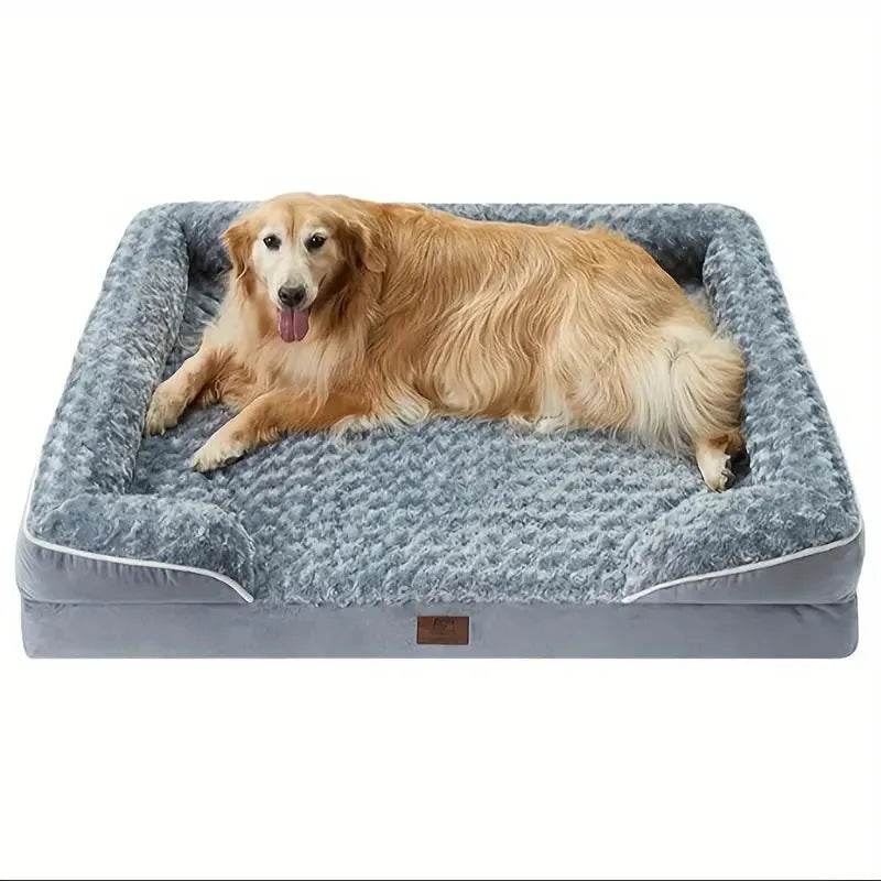 Removable washable waterproof dog kennel mat in light grey, shown in a metal crate.
