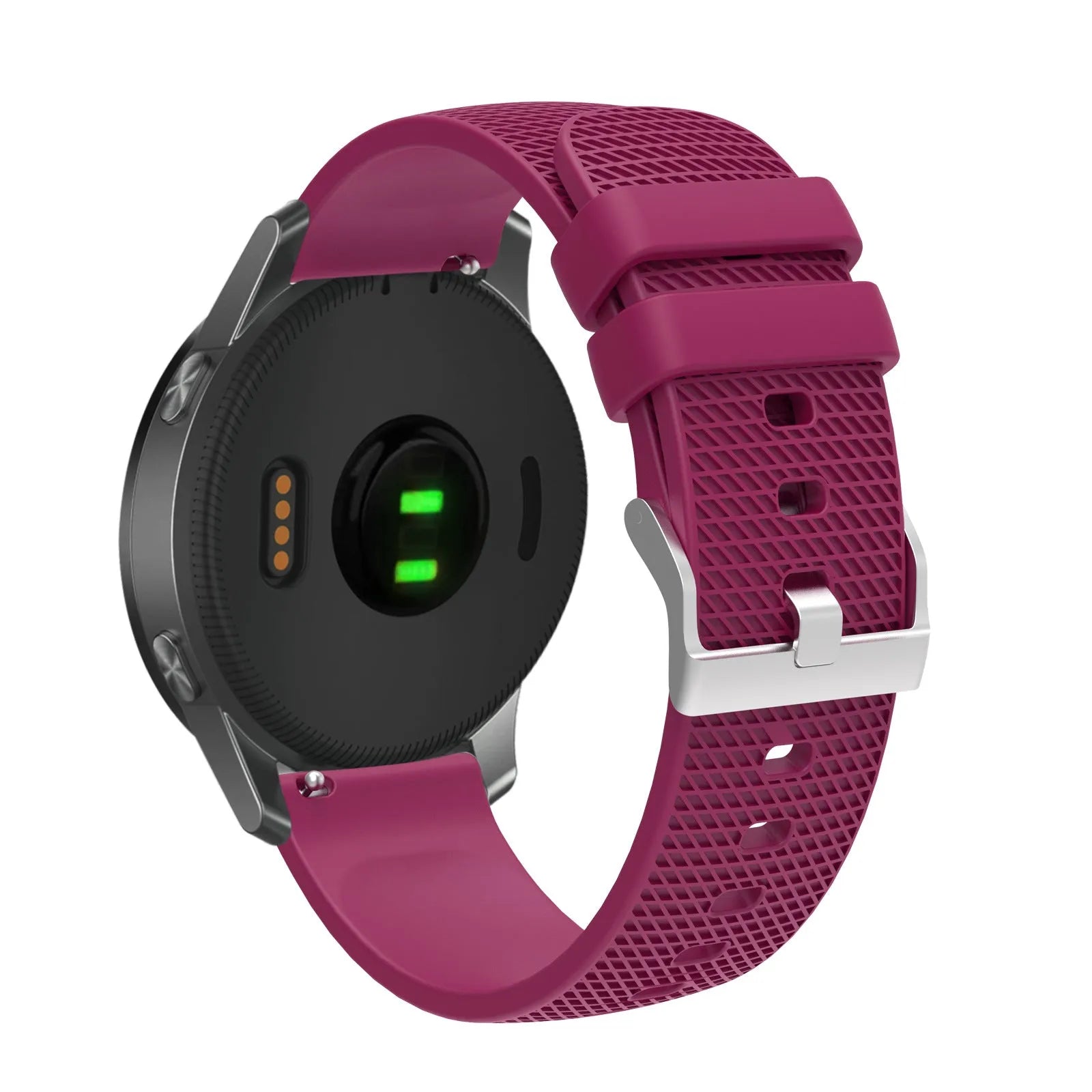 Grid pattern silicone watch strap compatible with Vivoactive 4 GTS GT3 in multiple colours and widths 18mm 20mm 22mm