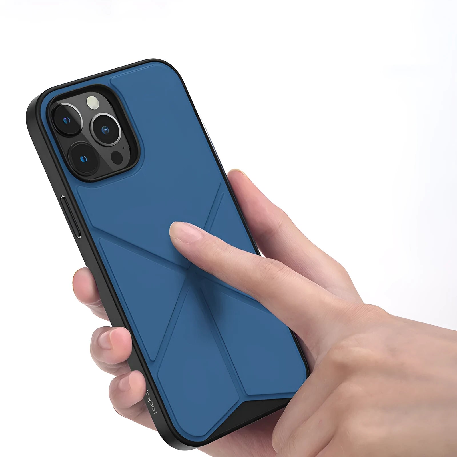 Black and blue TPU back cover phone cases for iPhone 13, 13 Pro, and 13 Pro Max.