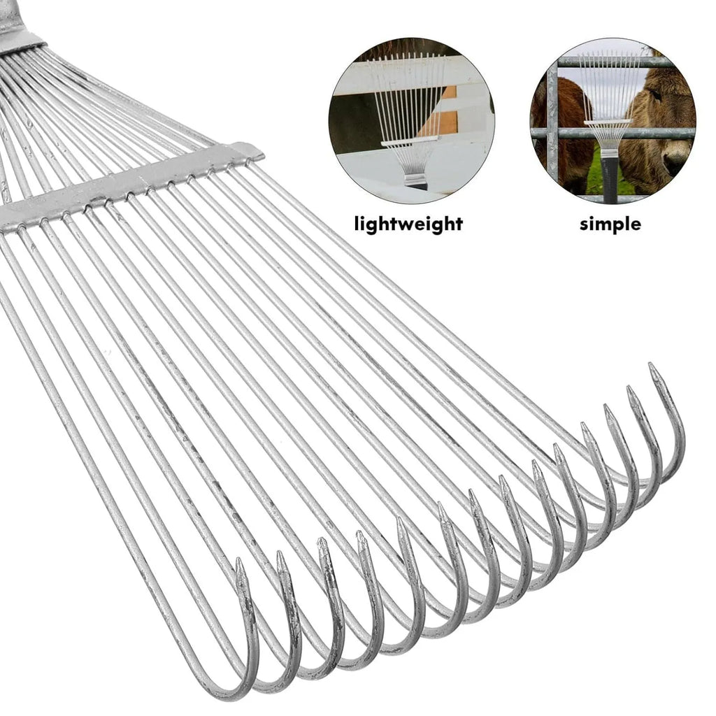 Stainless steel dematting brush rake for pet and horse grooming with 33cm length