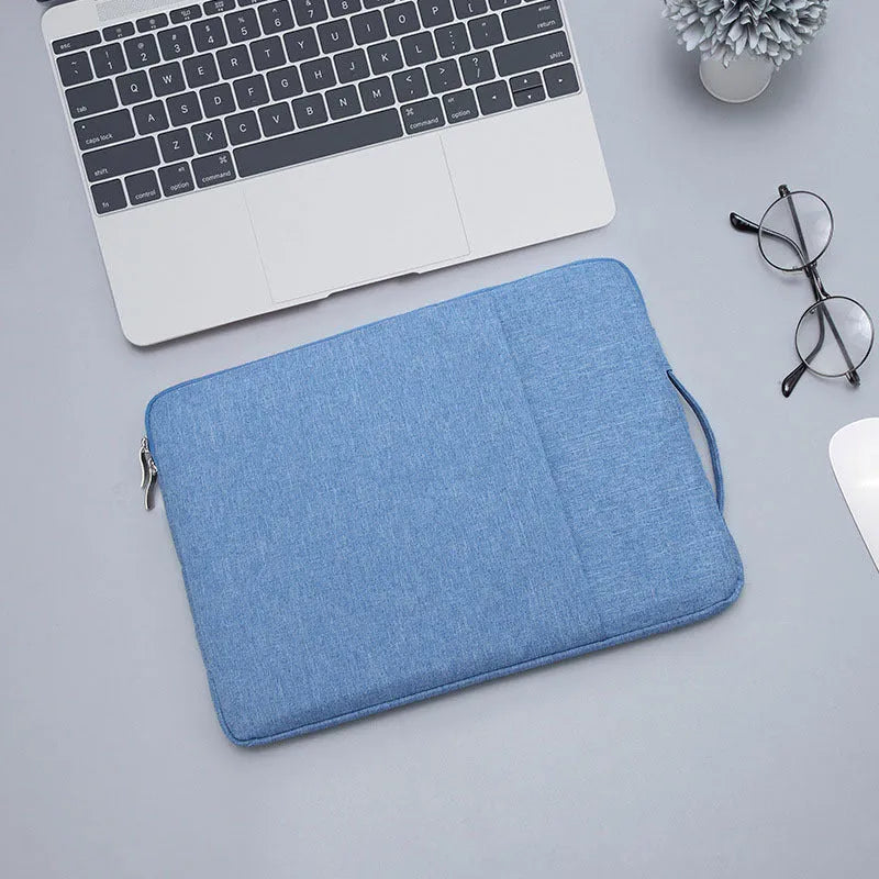 Oxford cloth laptop storage bag in blue, waterproof with zipper closure and internal computer pocket