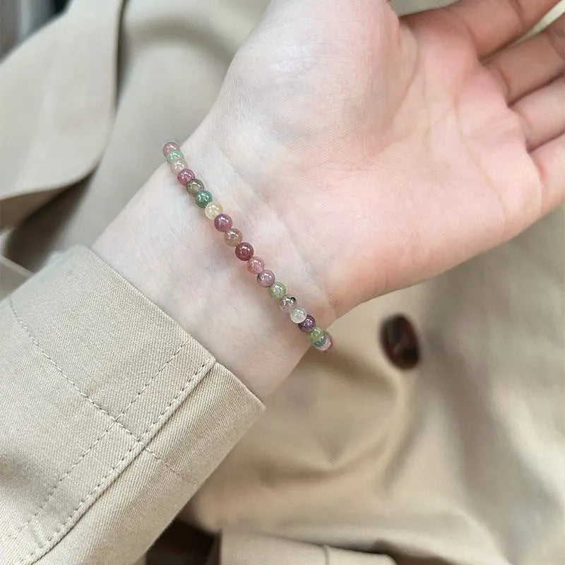 Geometric women's crystal bracelet with electroplated finish and eight colour options