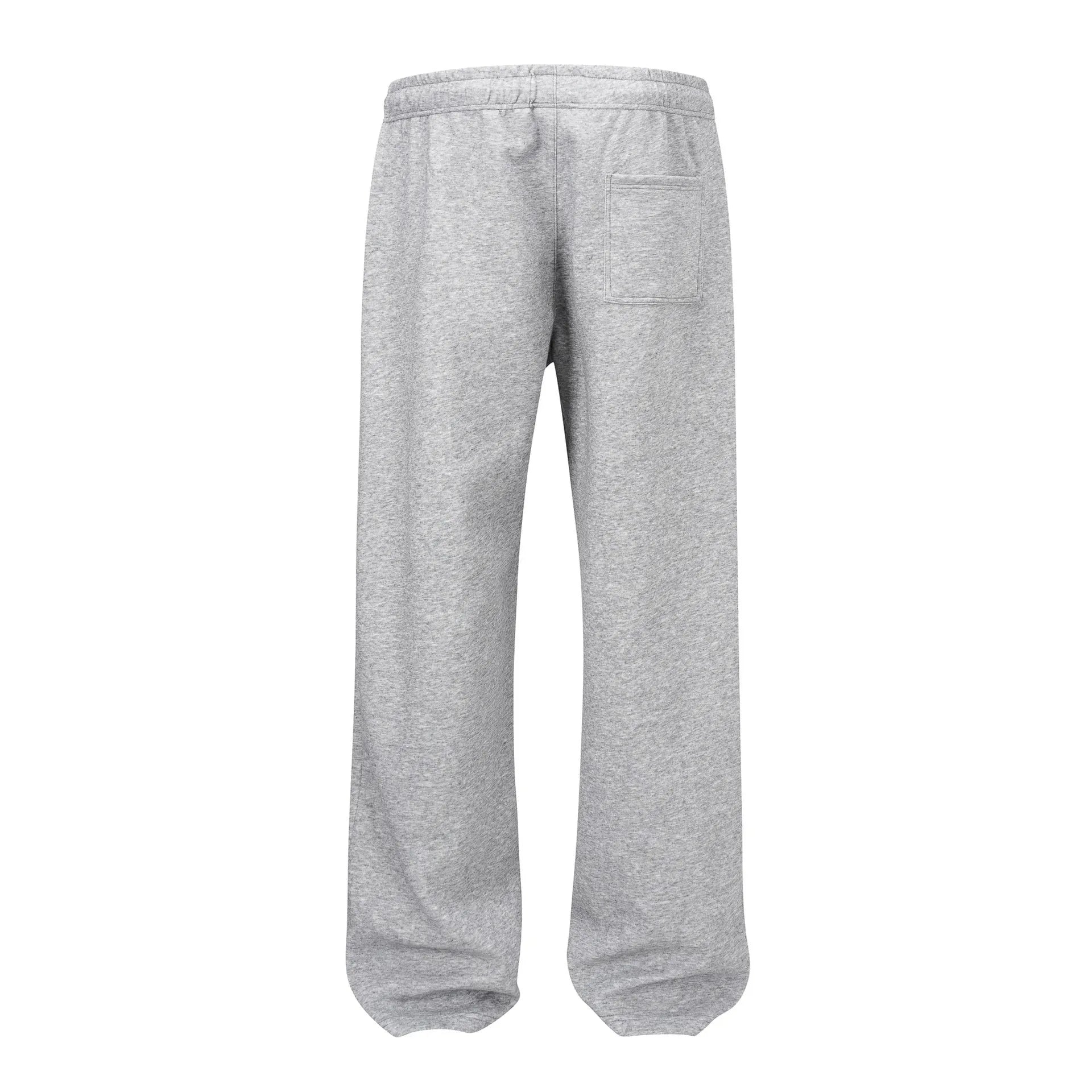 Men's solid colour straight-leg cotton trousers with a loose wide-leg casual fit.