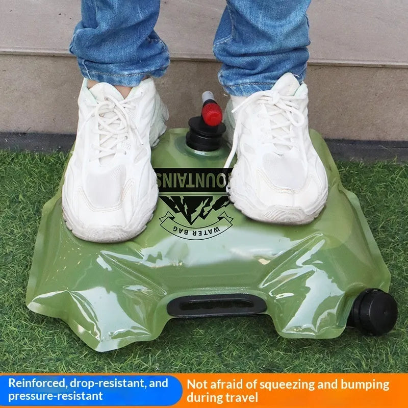 Outdoor water storage bag thickened car portable 8L capacity waterproof fabric for hiking camping