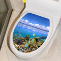 Happy Day underwater wall sticker with sea turtle, dolphin, fish swarm, and shell on 29x34cm PVC decal