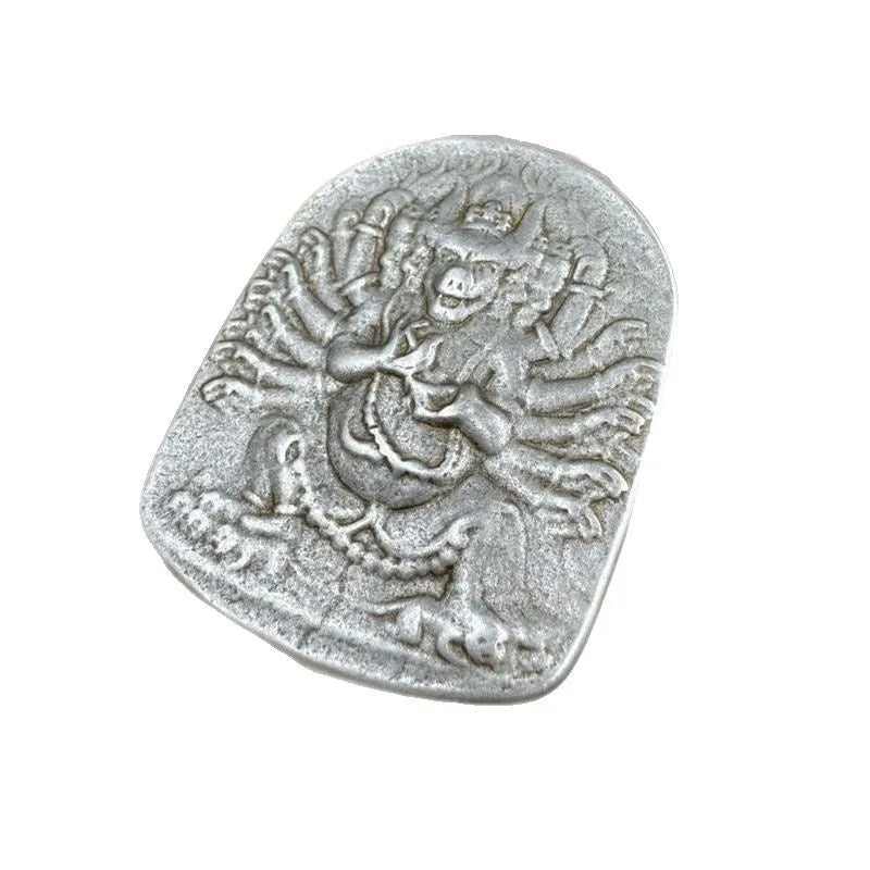 Chinese style iron pendant ornament with Aryaacalanatha Yamantaka geometric design