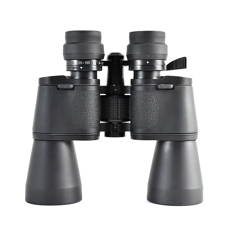 Outdoor telescope binoculars with continuous zoom magnification and double barrel structure
