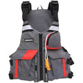 Thin Oxford cloth swim vest in gray-red for fishing safety, unisex one-size design