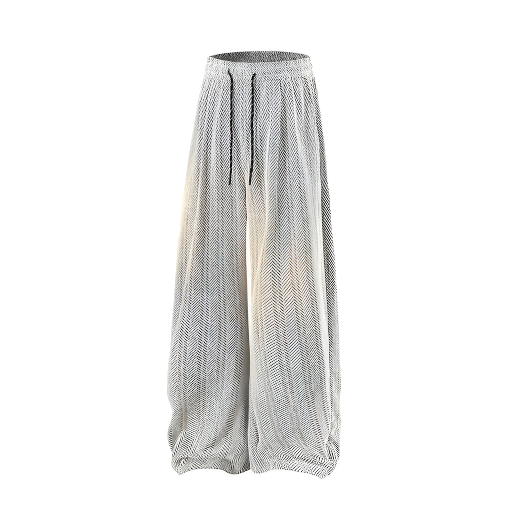 Straight-leg casual trousers in grey with an elastic waistband and fleece lining.