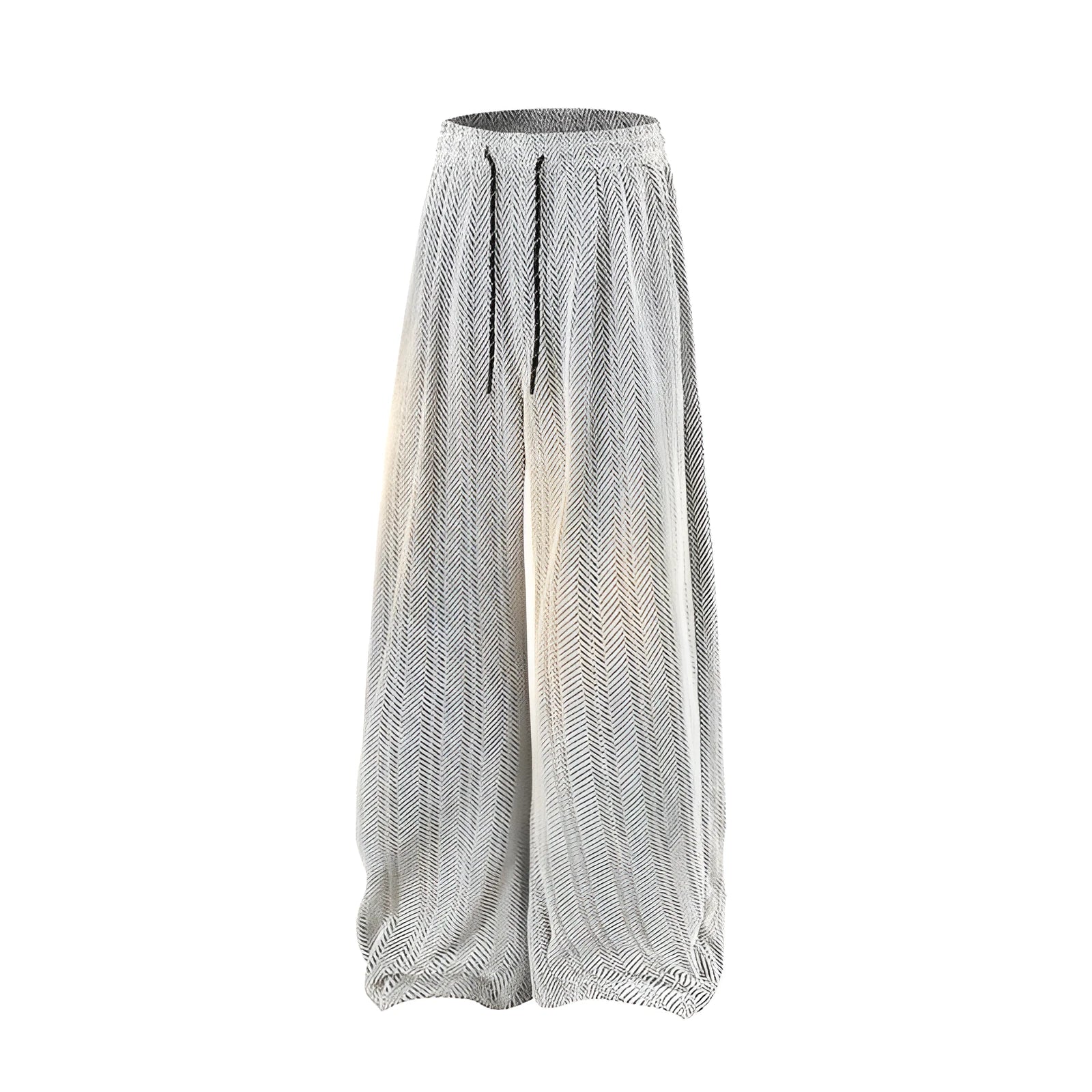 Straight-leg casual trousers in grey with an elastic waistband and fleece lining.