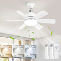 18-inch straight leaf fan lamp with remote control and three colour light options in black