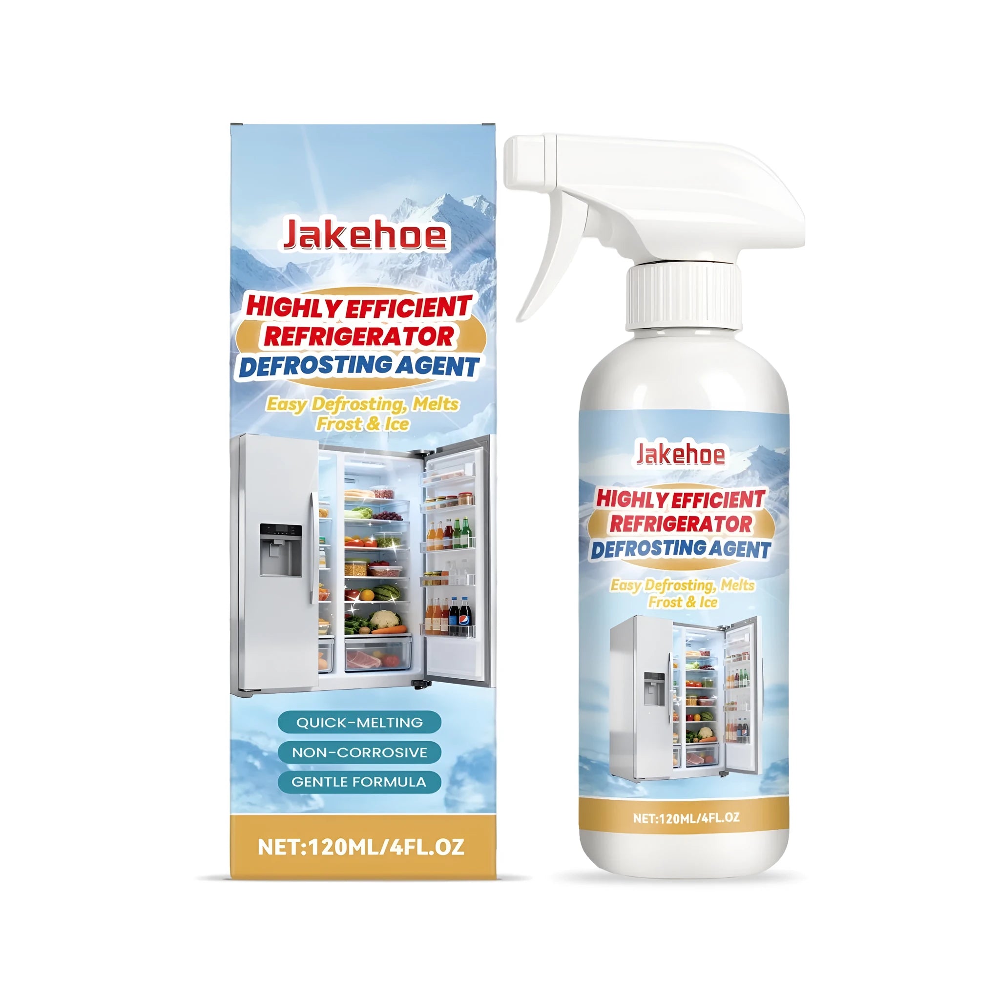 120ml refrigerator defrosting agent spray bottle for quick ice removal from freezer shelves