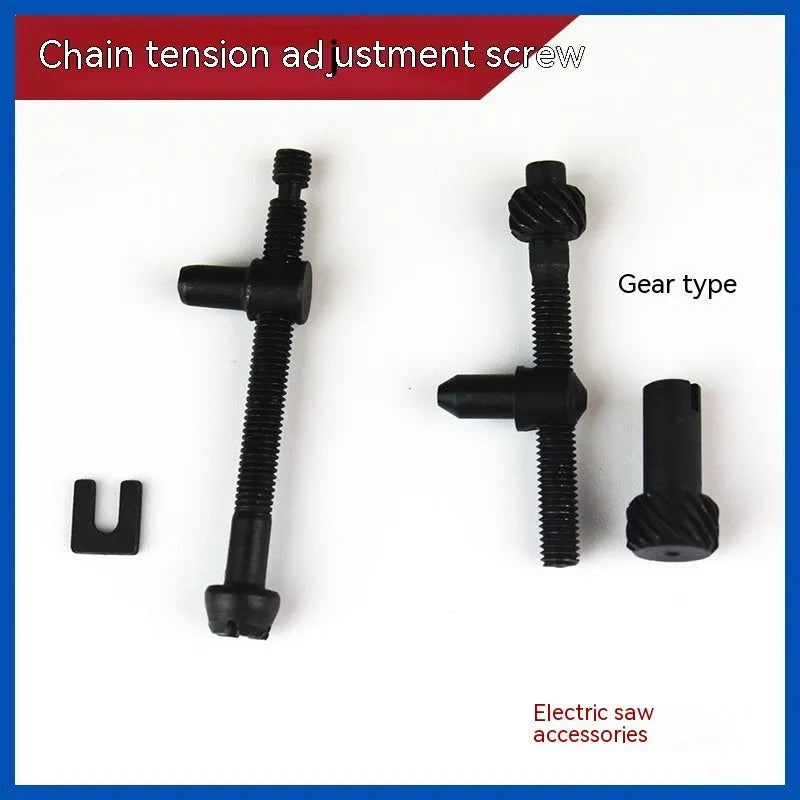 Chainsaw tension adjustment wire set showing multiple nylon thread spools in different diameters from 0.3mm to 1.2mm
