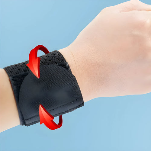 High elasticity breathable athletic wristguard shown in black, grey, and pink colour options.