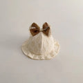 Newborn windproof bow fisherman cotton bucket hat 38-42cm spring sun protection cartoon pattern