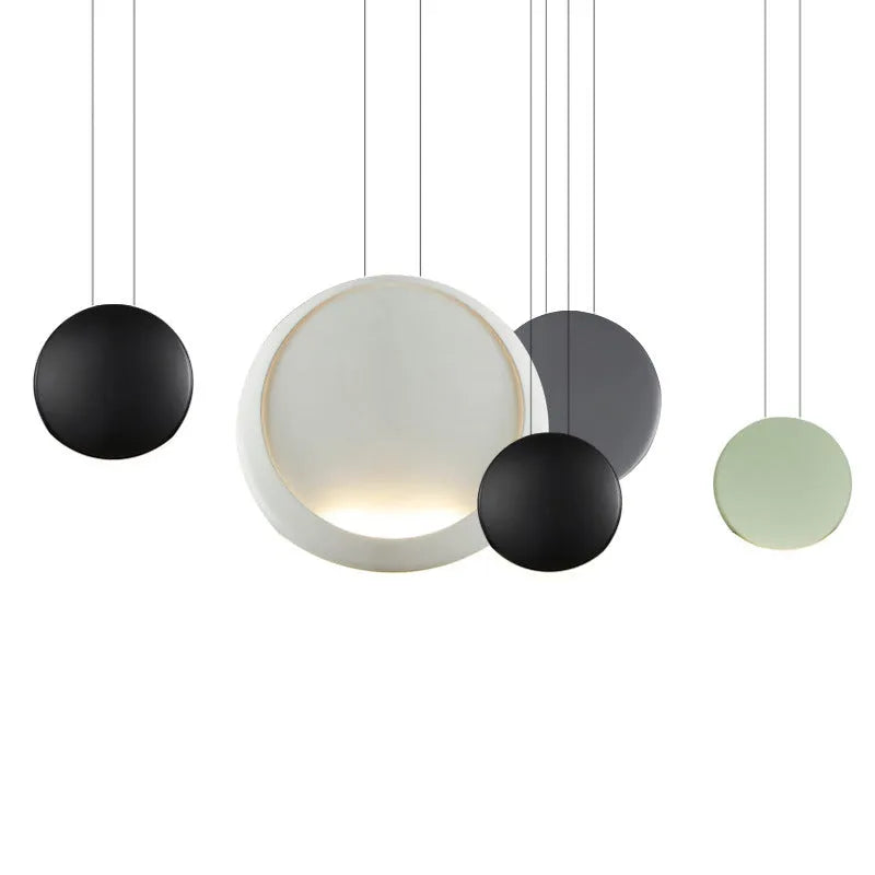 A round bar cosmos style LED chandelier with adjustable height, made from resin with a diameter of 480mm.