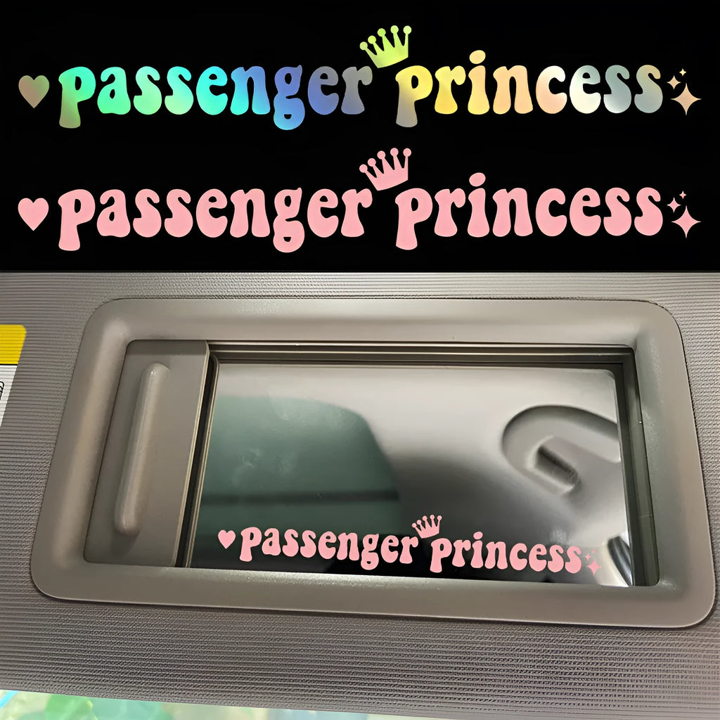 Passenger Princess car sticker for rearview mirror decoration in four colour options