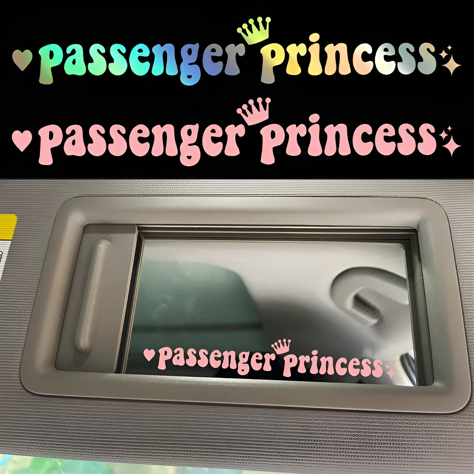 Passenger Princess car sticker for rearview mirror decoration in four colour options