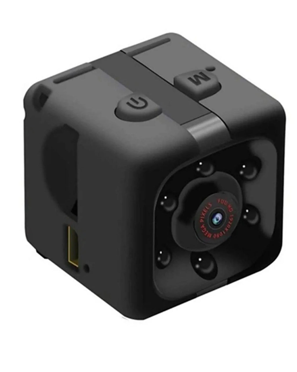 Black 1080P mini night vision dashcam with USB cable