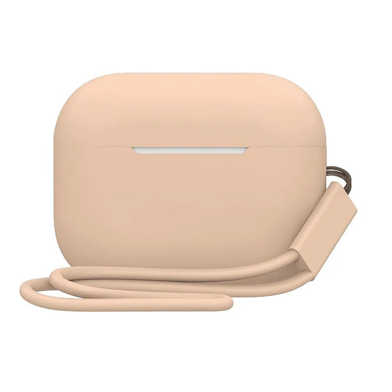 AirPods Pro 2 silicone protective case with attached lanyard in solid colour option