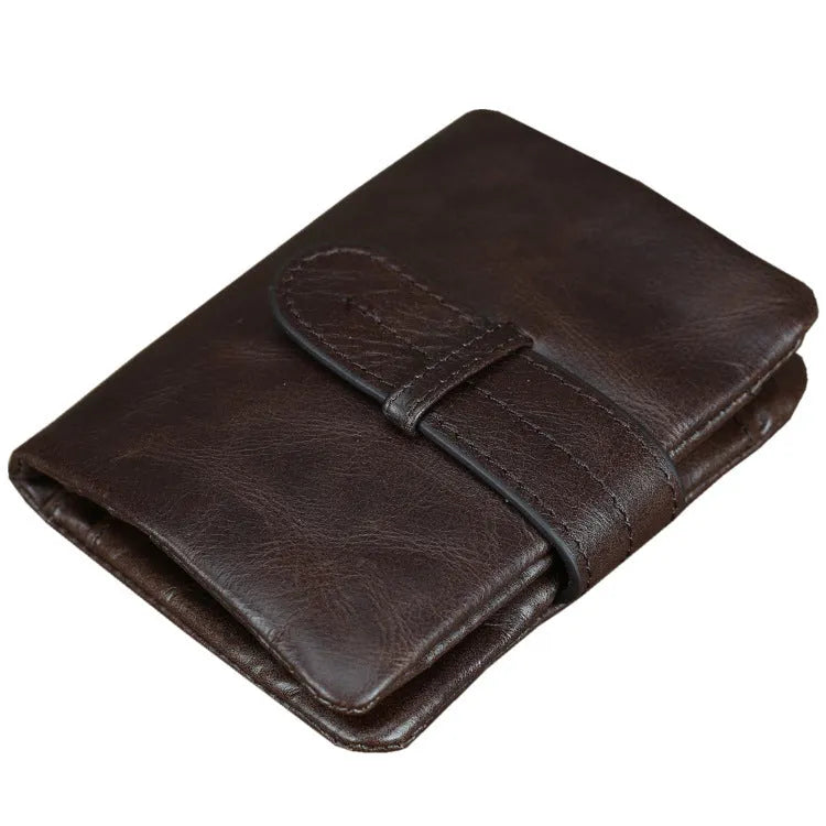 Genuine leather women's wallet in black showing vertical style with multiple card slots