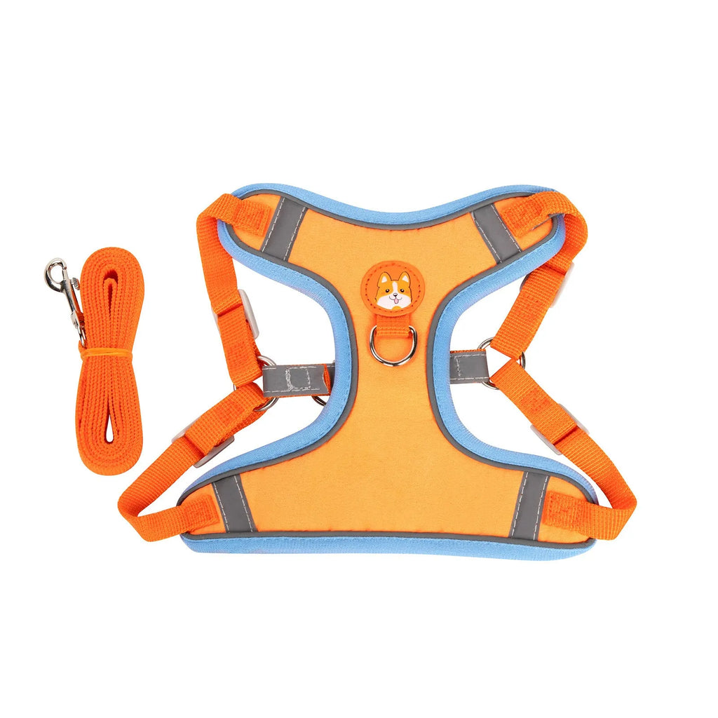 Adjustable dog harness with haulage rope system and chest strap in multiple colour options