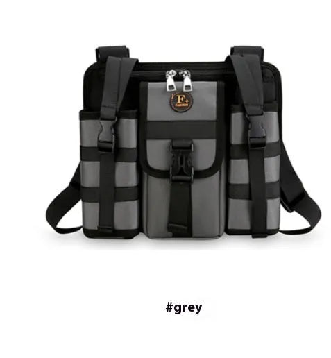 Men's Oxford cloth messenger bag in army green with waterproof construction and antibacterial lining