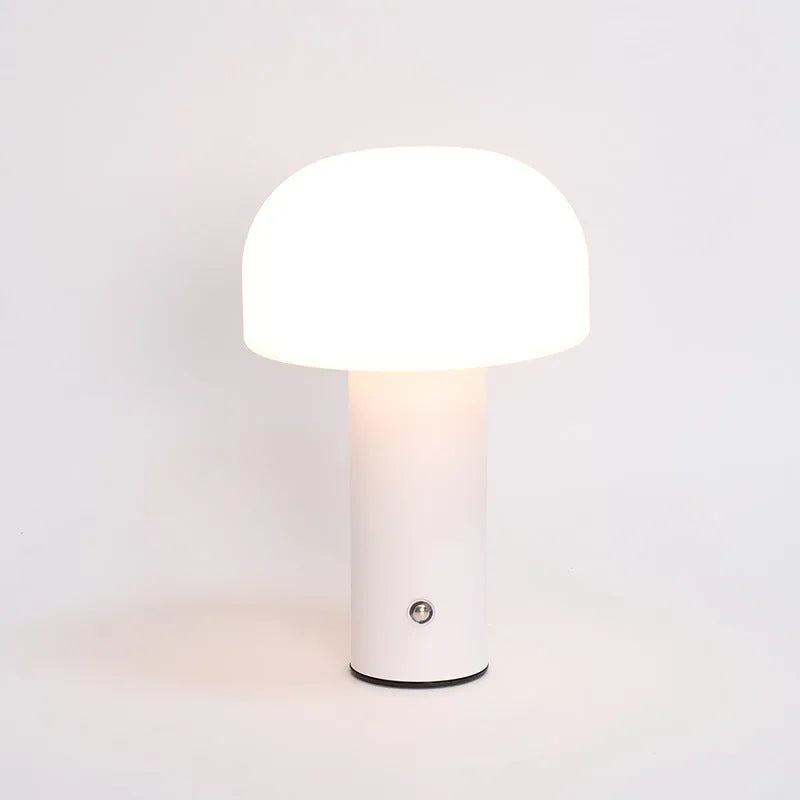 USB-powered dual-purpose table lamp in black, white, orange, or green colour on a desk.