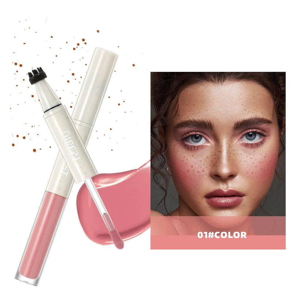Double-headed powder blusher with matte finish in standard specification