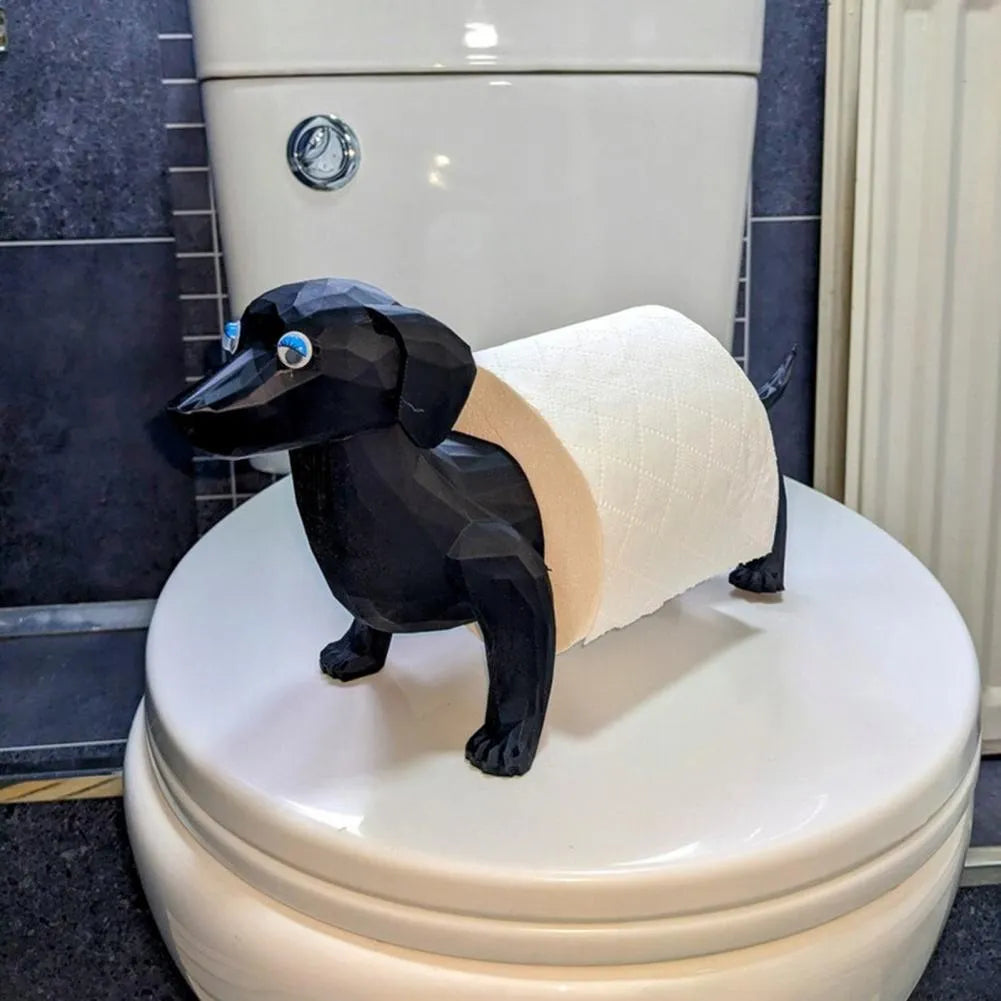 Creative animal toilet tissue holder in dog shape, solid colour, 8cm x 10.5cm size