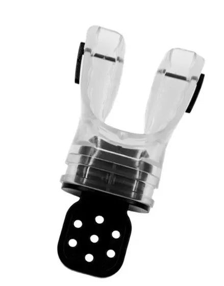 Plastic free diving mouthpiece made from edible silicone measuring 110mm length