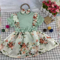 Cotton sunken stripe baby girl jumpsuit romper short sleeve pullover pink light green wine red