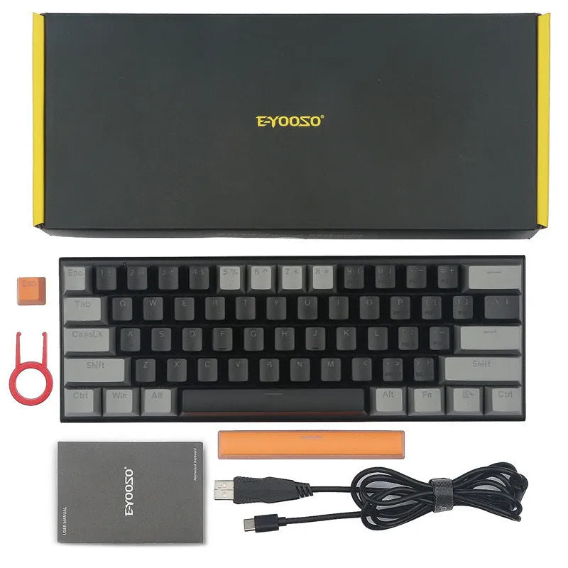 Z11 mechanical keyboard with two-colour key caps and aluminium alloy frame on desk
