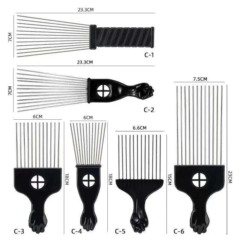 Male creative portable steel needle comb with plastic body over 20cm length