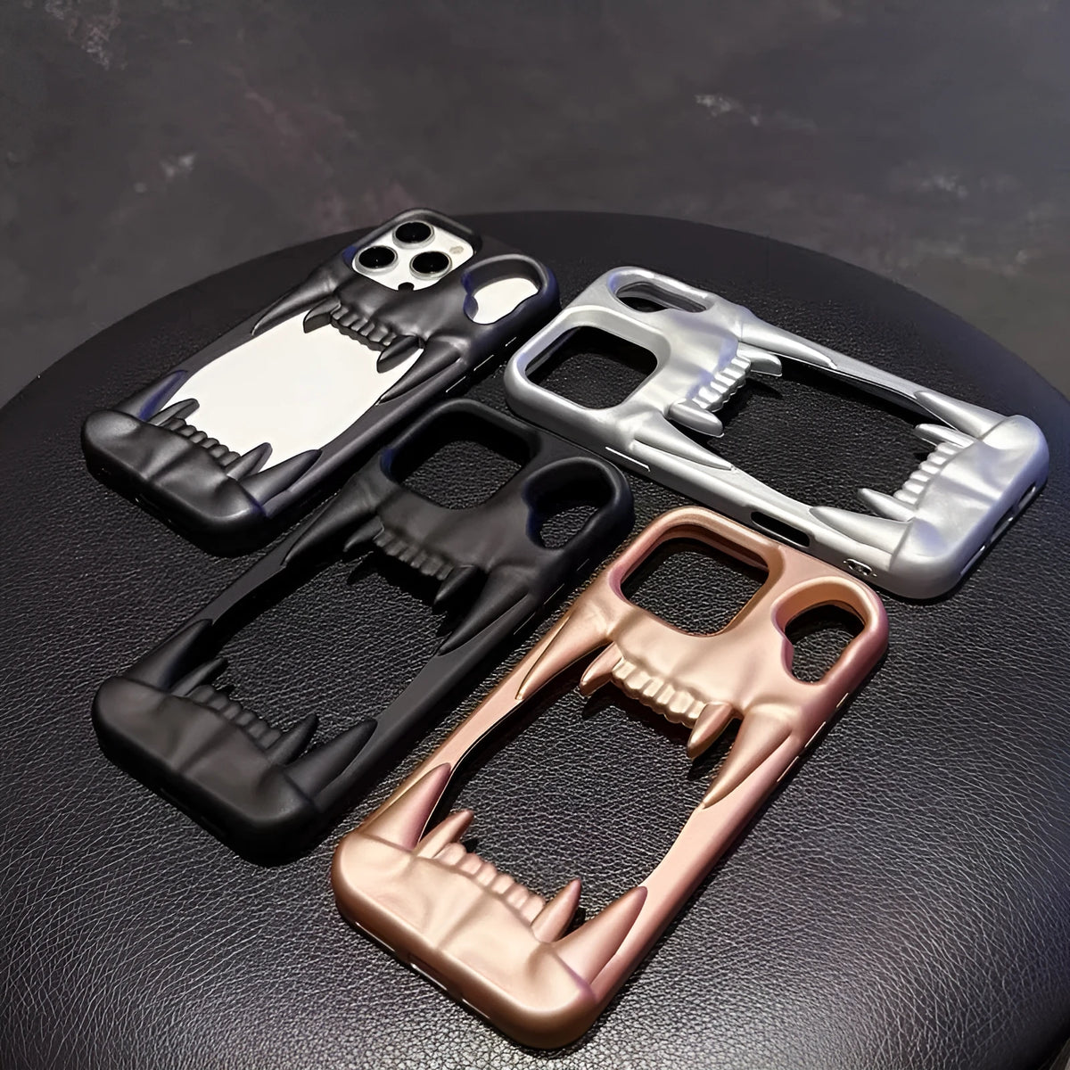 Creative hollow tiger tooth frosted TPU phone case for iPhone, heat dissipation design, multiple colour options