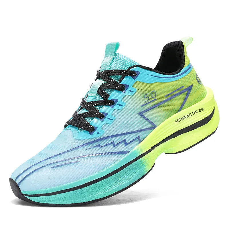Youth and children's mesh racing running shoes in solid colour with lace-up closure and flat heel