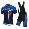 Cycling jersey set with top and pants in style 1, moisture wicking fabric for summer riding