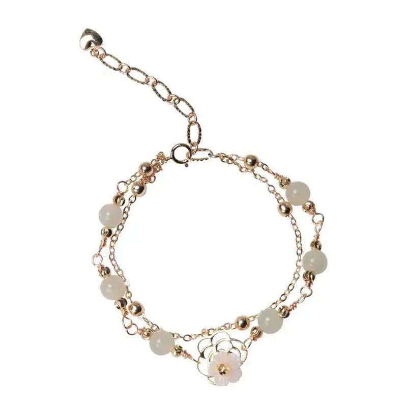 Yellow gold electroplated copper butterfly bracelet for women with geometry shape