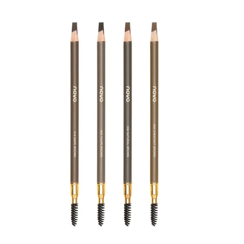 Natural Shaping Machete Smudge-proof Double-ended Eyebrow Pencil in four shades with spoolie brush