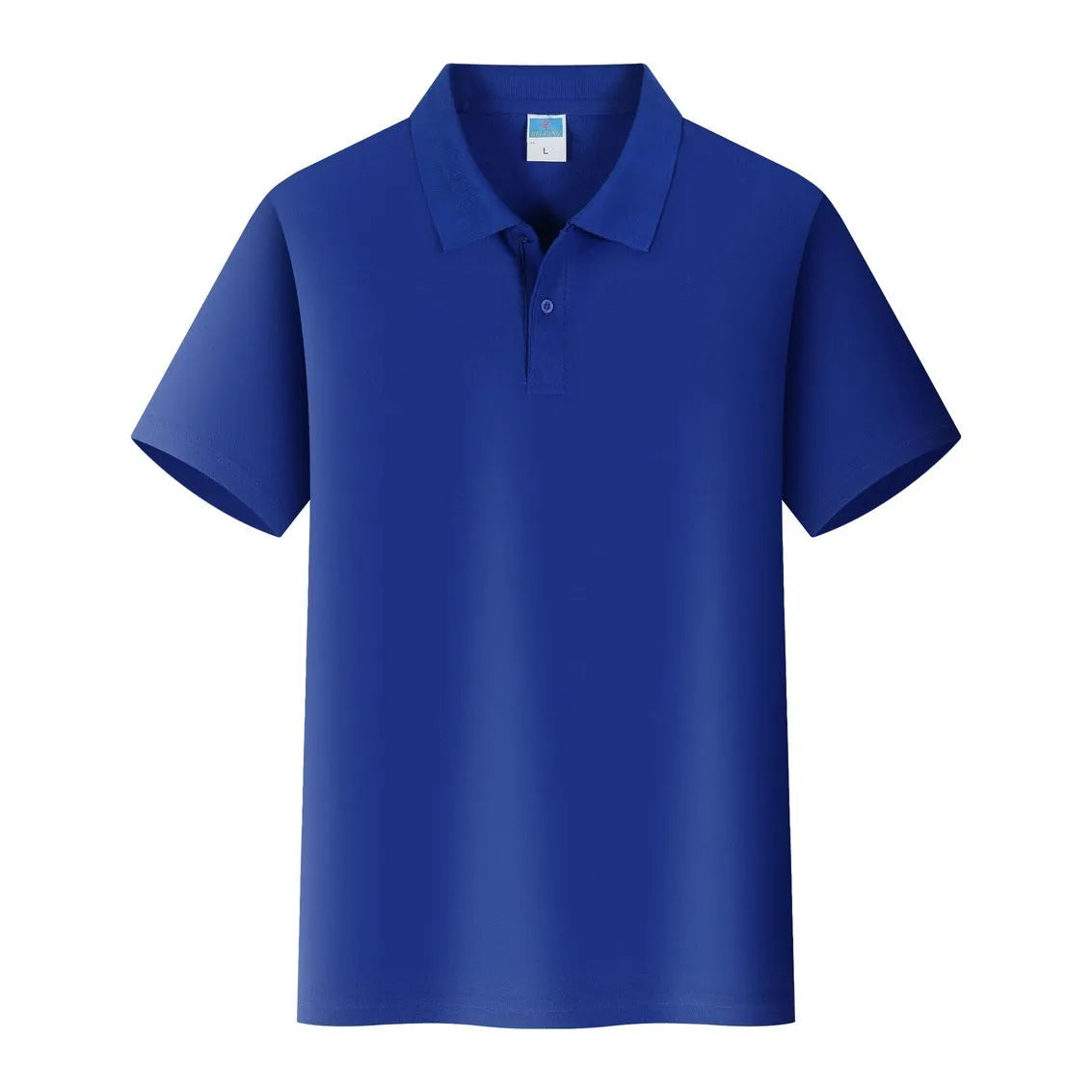 Short-sleeved cotton advertising shirt in a straight fit, shown in multiple colour options.