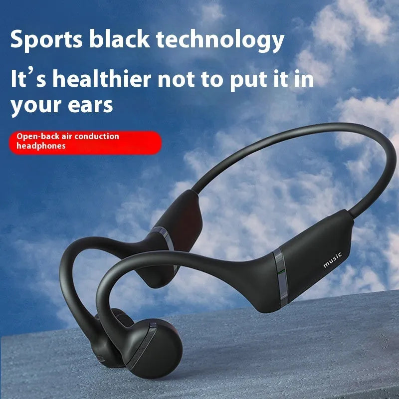 H12 open bone conduction second generation wireless Bluetooth headset sports ear hook black with 32G memory card option
