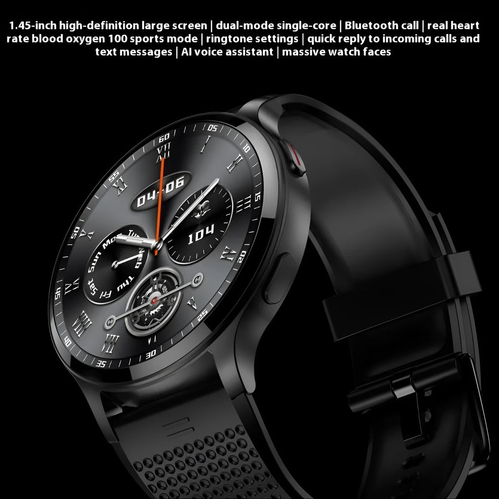 Gold smart watch for ladies with 1.45 inch IPS touch screen and Bluetooth calling feature