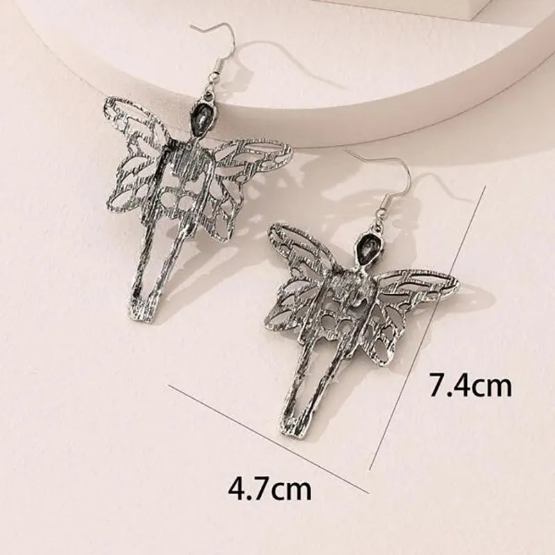 Halloween skeleton earrings alloy exaggerated skull drop earrings for women ER23Y0679