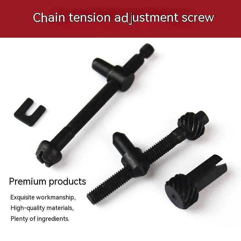 Chainsaw tension adjustment wire set showing multiple nylon thread spools in different diameters from 0.3mm to 1.2mm