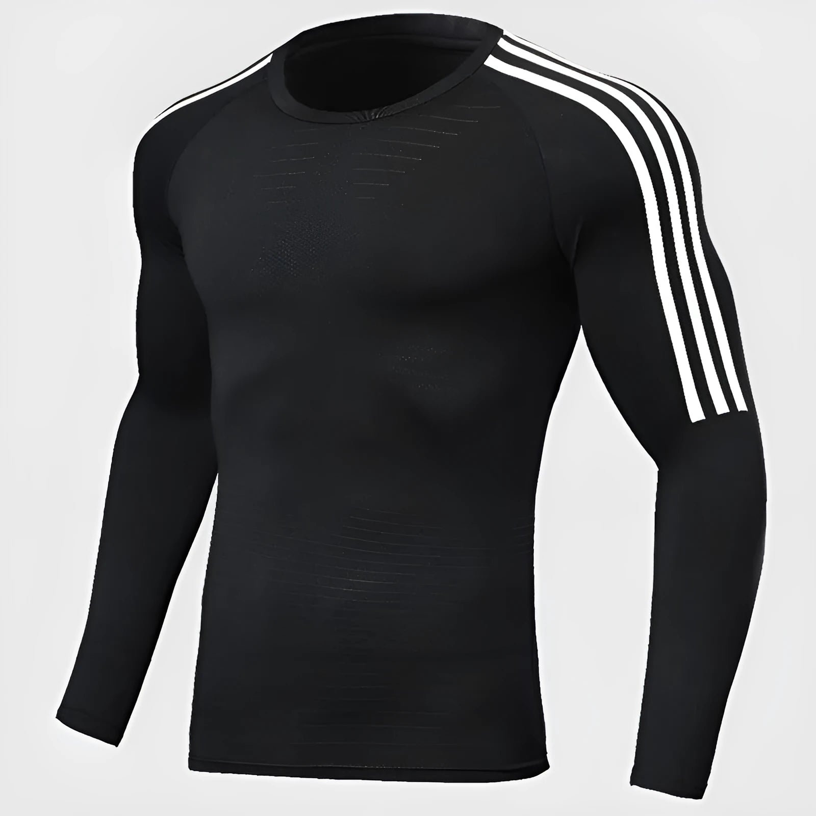 Men's polyester gym sweatshirt long-sleeve quick-dry running top with high elasticity, available in multiple colours