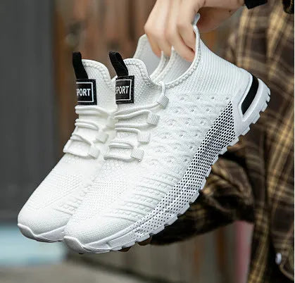 Men's mesh casual shoes in six solid colours including Army Green, Black, Dark Gray, Khaki, Light Gray and White