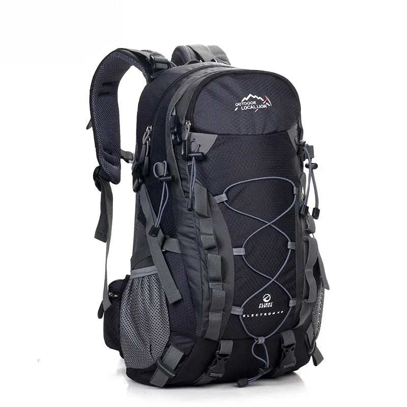 Polyester outdoor leisure backpack in green, blue, black, orange with 20-35L capacity